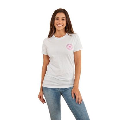 Ringers Western Signature Bull Women's Classic Fit T-Shirt -  White / Glitter Pink