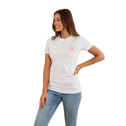 Ringers Western Signature Bull Women's Classic Fit T-Shirt -  White / Glitter Pink