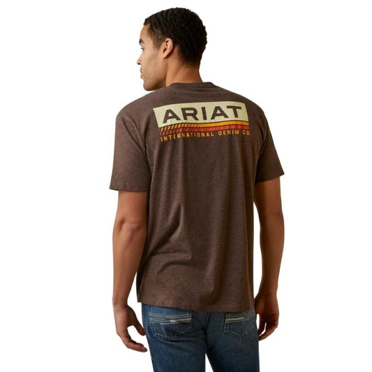 Ariat Men's Retro Stripe Tee - Brown Heather