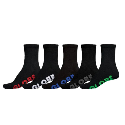 Globe Stealth Crew Sock 5 Pack - Black