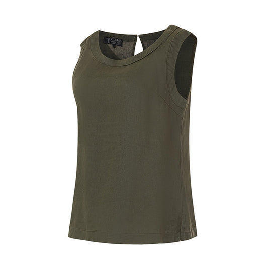 Pilbara Women's Gabriella Linen Singlet - Olive