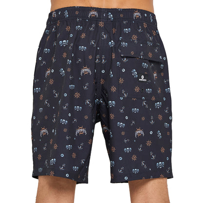 The Mad Hueys Triple Anchor 18" Swim Volley Short - Black