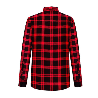 Pilbara Men's Closed Front Flannelette Shirt - Red/Black