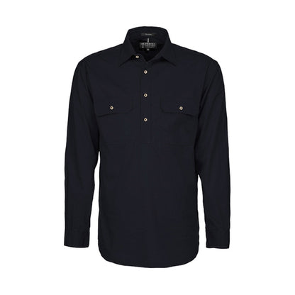 Pilbara Men's Shirt Closed Front L/S Shirts - Dark Colours