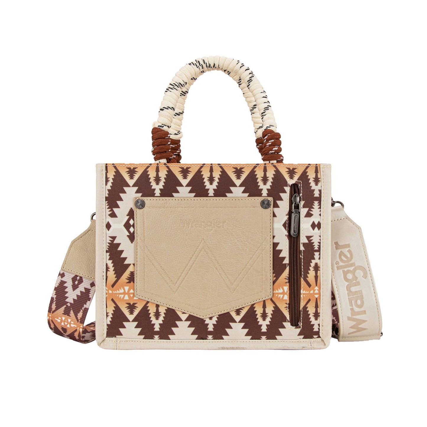 Wrangler Southwestern Rope Handle Bag - Mocha