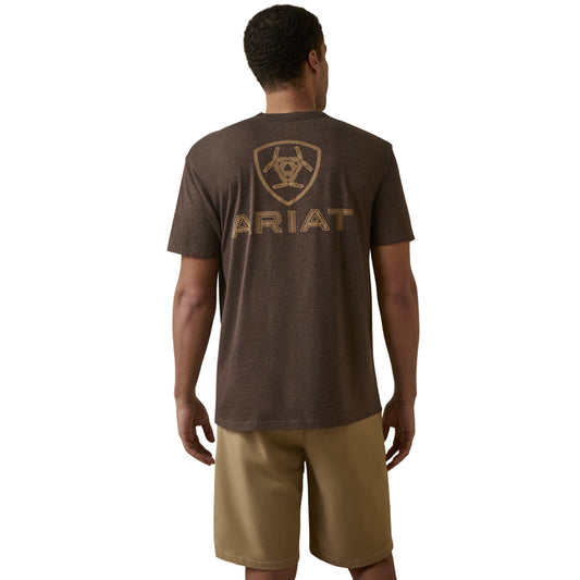 Ariat Men's Shield Stitch Tee - Brown Heather