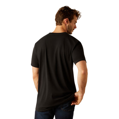 Ariat Men's Vertical Logo T-Shirt - Black/Ebony Black