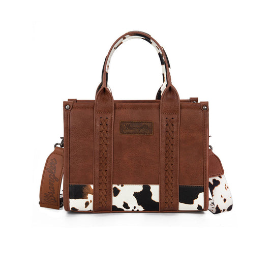 Wrangler Cow Print Crossbody Bag - Dark Tan