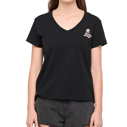 The Mad Hueys Women's Bee Anchor V-neck Tee - Black