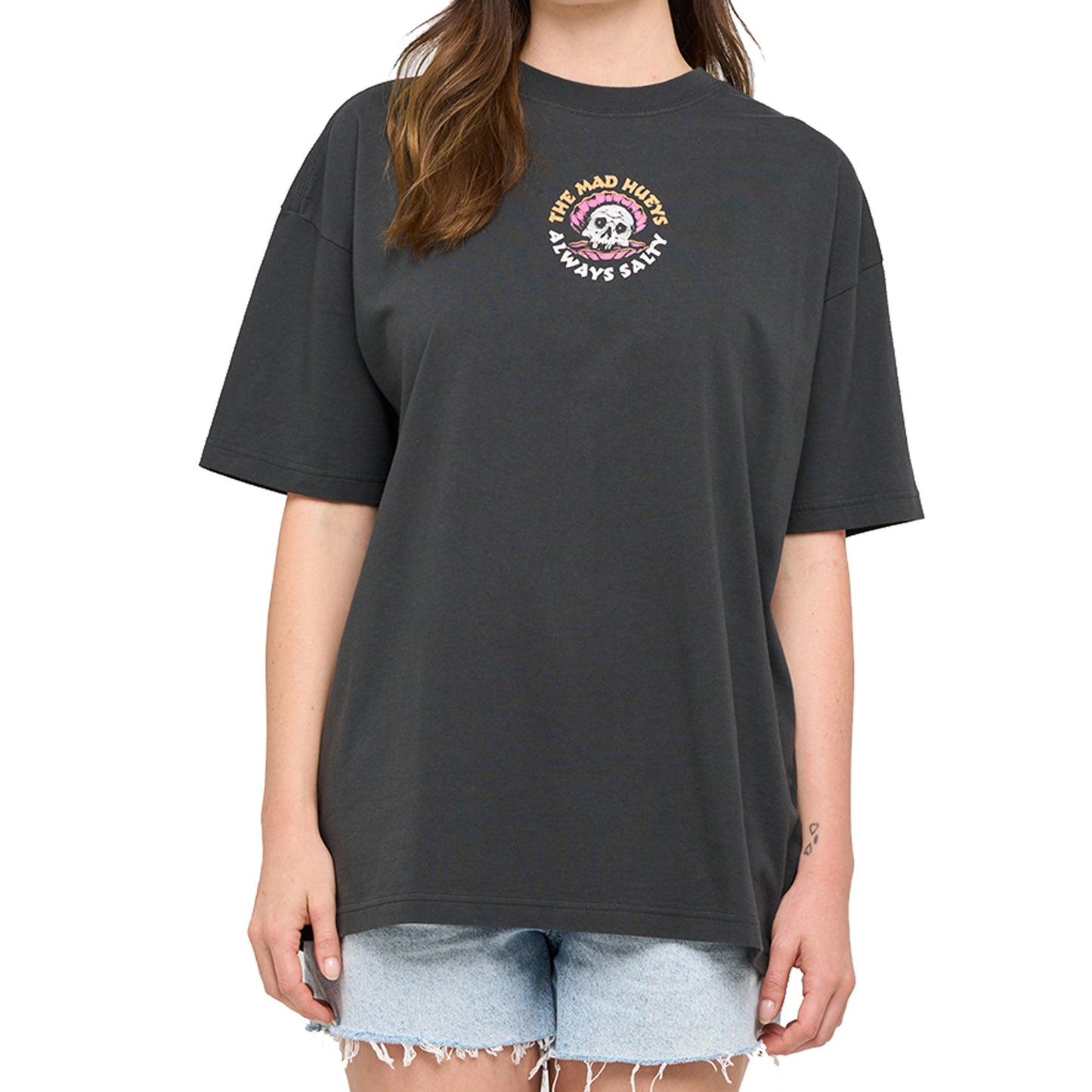 The Mad Hueys Women's Always Salty Oversized Tee - Vintage Black