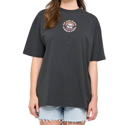 The Mad Hueys Women's Always Salty Oversized Tee - Vintage Black