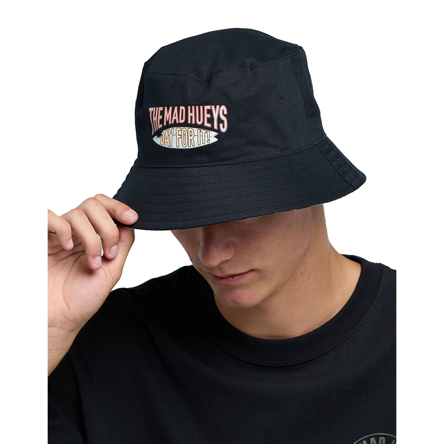The Mad Hueys Day For It Froggies Reversible Bucket Hat - Vintage Black