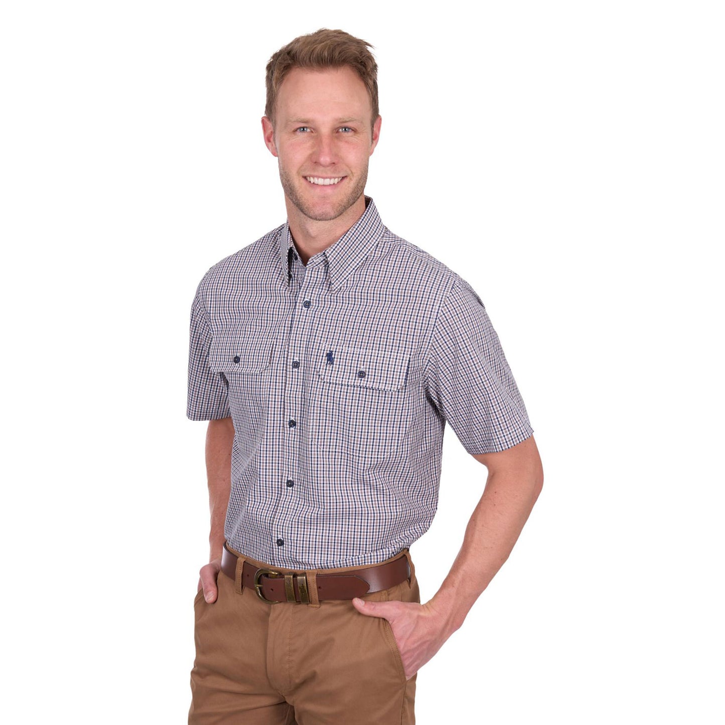 Thomas Cook Men's Will 2-Pocket S/S/ Shirt - Navy/Tan