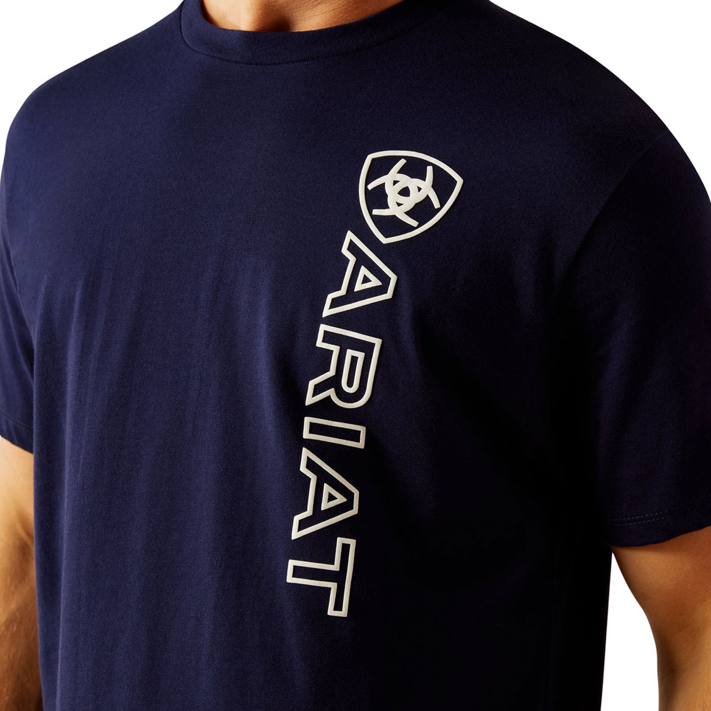 Ariat Men's Vertical Logo T-Shirt - Classic Blue/White