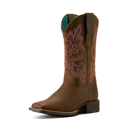 Ariat Women's Round Up StretchFit Western Boot - Sassy Brown