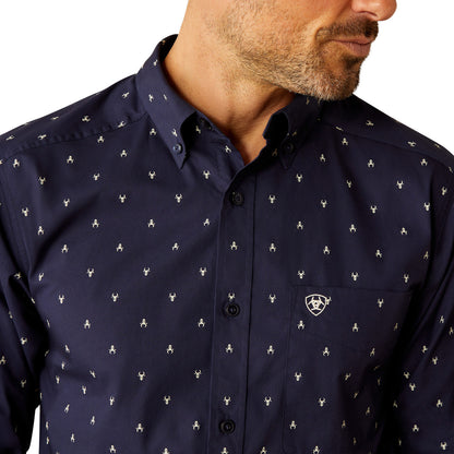 Ariat Men's Cordell Fitted L/S Shirt - Navy