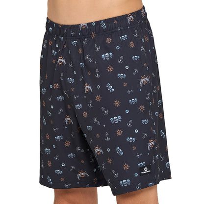 The Mad Hueys Triple Anchor 18" Swim Volley Short - Black
