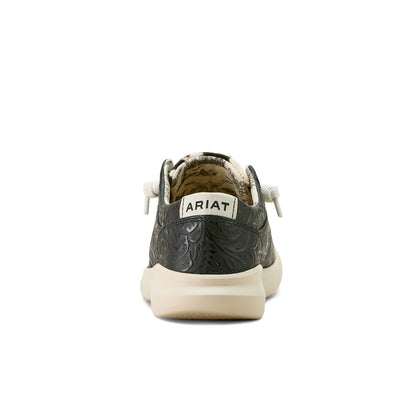 Ariat Women's Hilo Shoe - Black Floral Emboss/Black and White Hair On