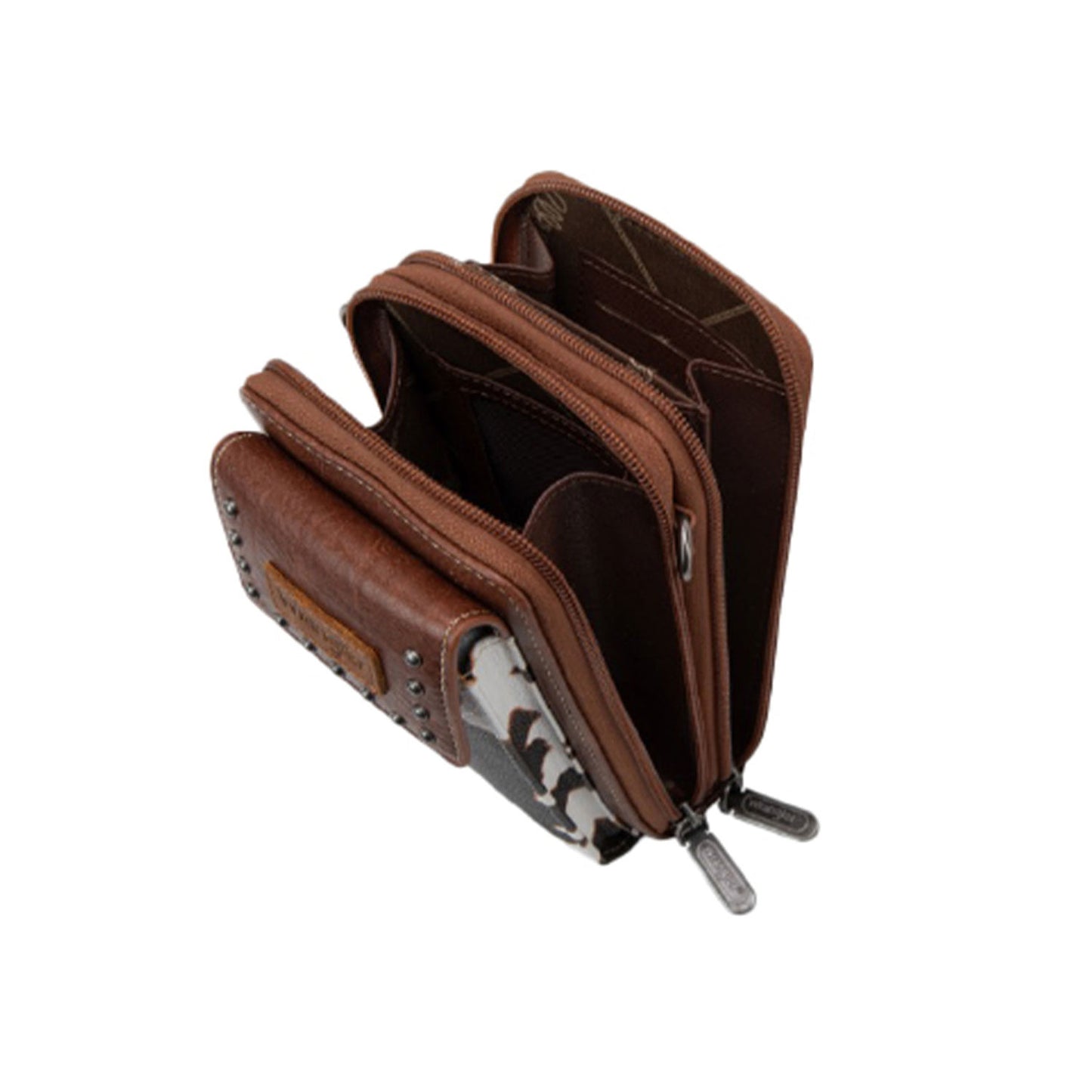 Wrangler Cow Print Phone Wallet Bag - Dark Tan