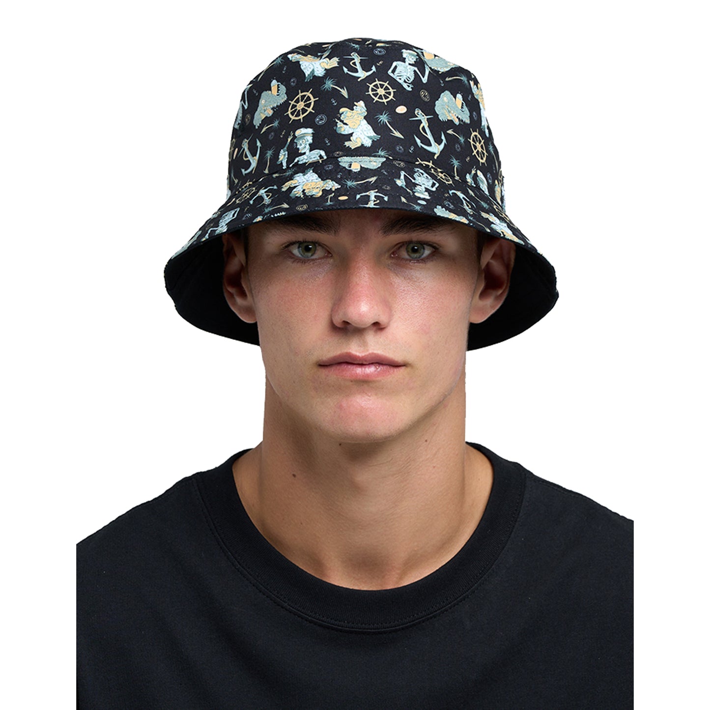 The Mad Hueys Day For It Froggies Reversible Bucket Hat - Vintage Black