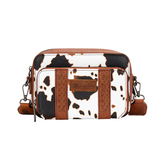 Wrangler Cow Print Small Crossbody Bag - Dark Tan