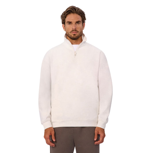 The Tech Staunton Track Top - Ivory Marle
