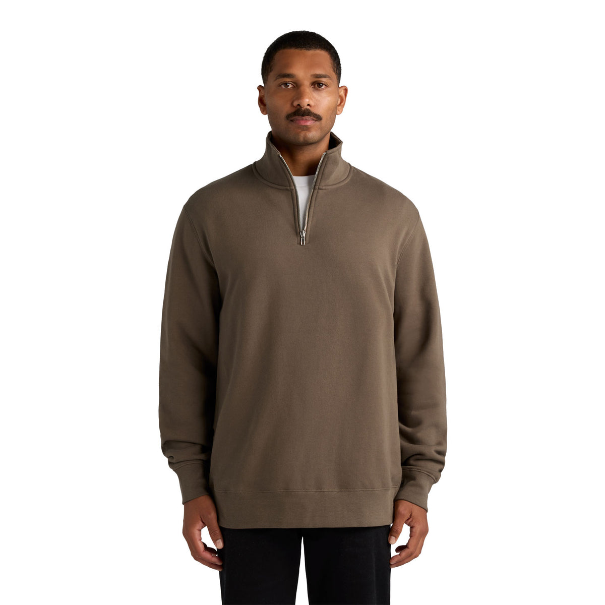 AS Colour Men's Stencil Half Zip Crew - Walnut