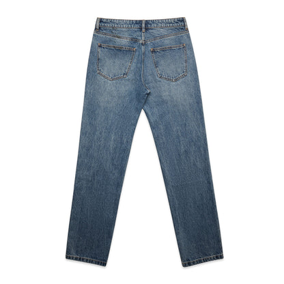 AS Colour Men's Straight Jeans - Washed Blue