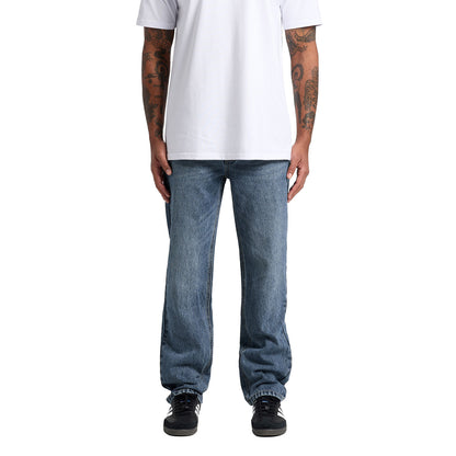 AS Colour Men's Straight Jeans - Washed Blue