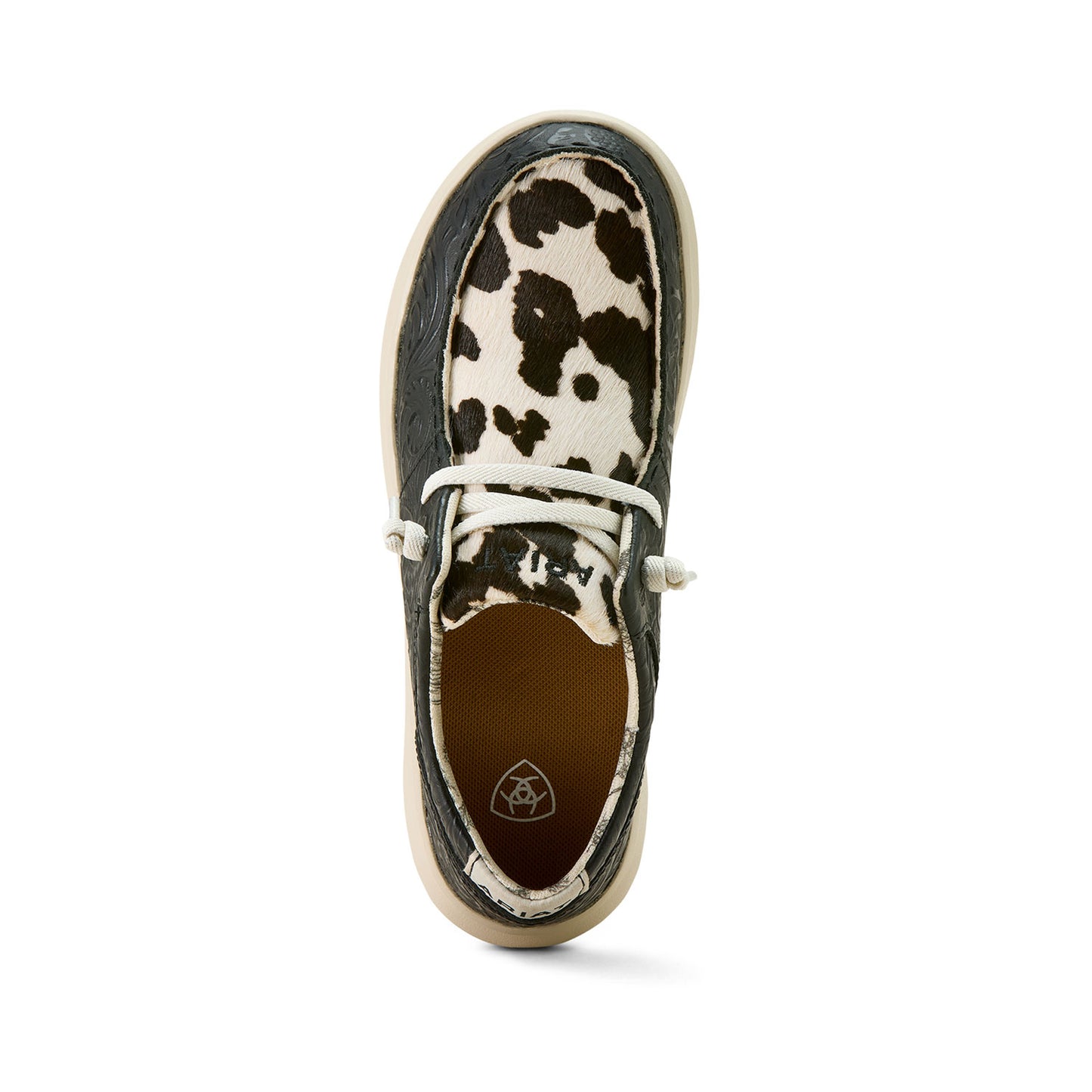 Ariat Women's Hilo Shoe - Black Floral Emboss/Black and White Hair On