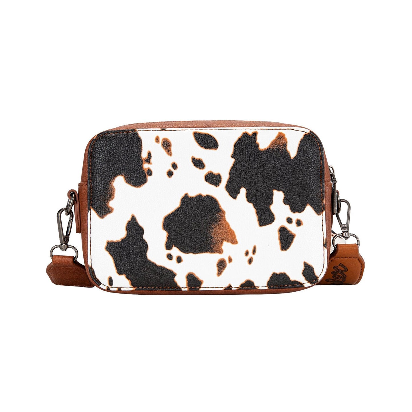 Wrangler Cow Print Small Crossbody Bag - Dark Tan