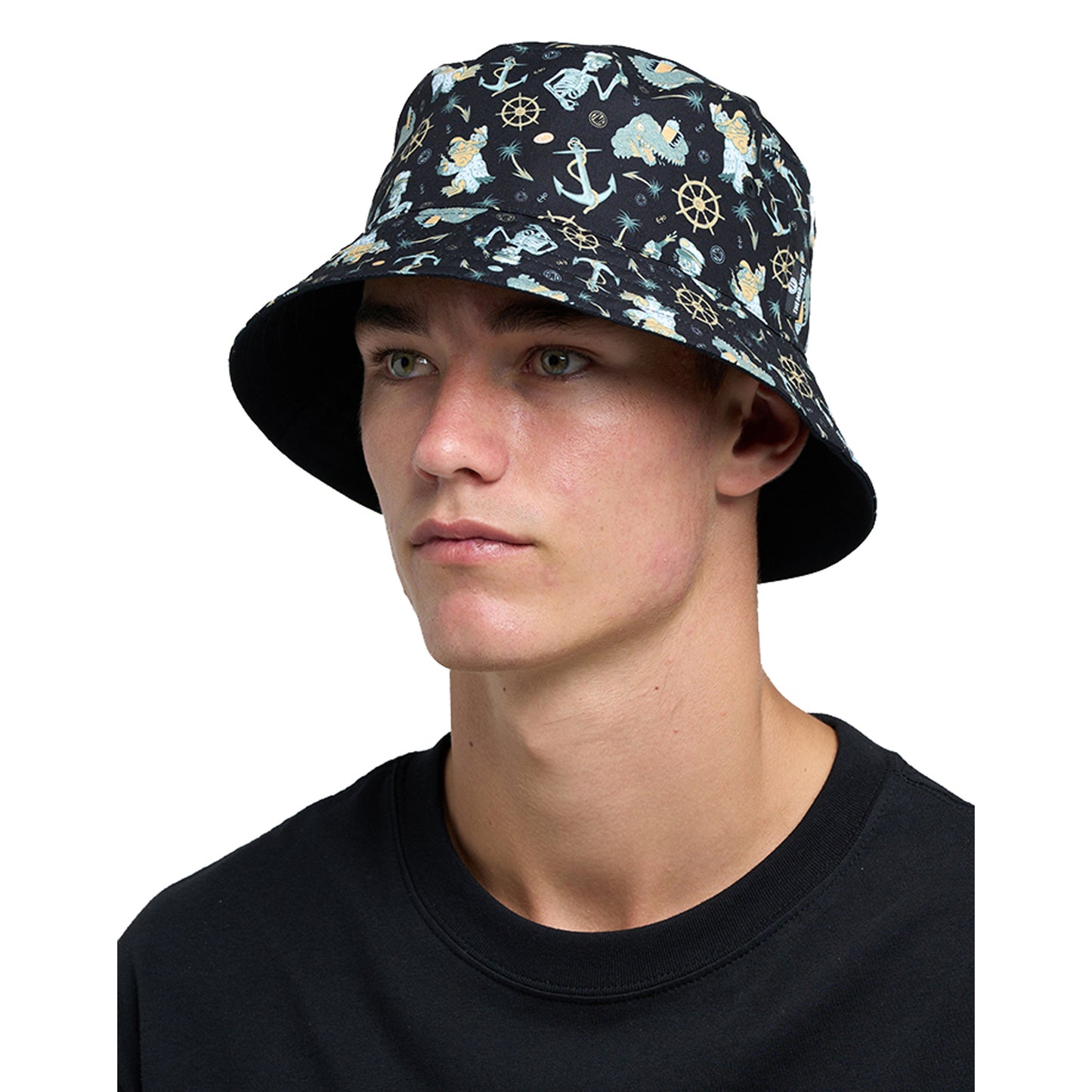 The Mad Hueys Day For It Froggies Reversible Bucket Hat - Vintage Black