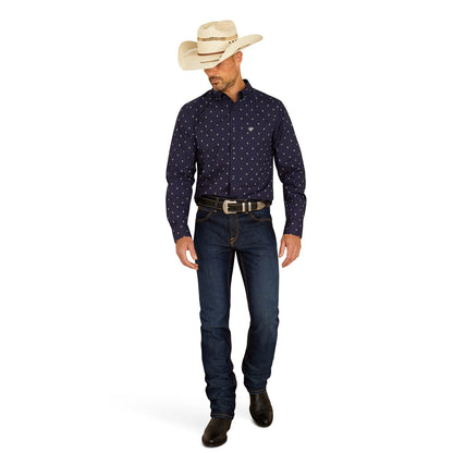Ariat Men's Cordell Fitted L/S Shirt - Navy