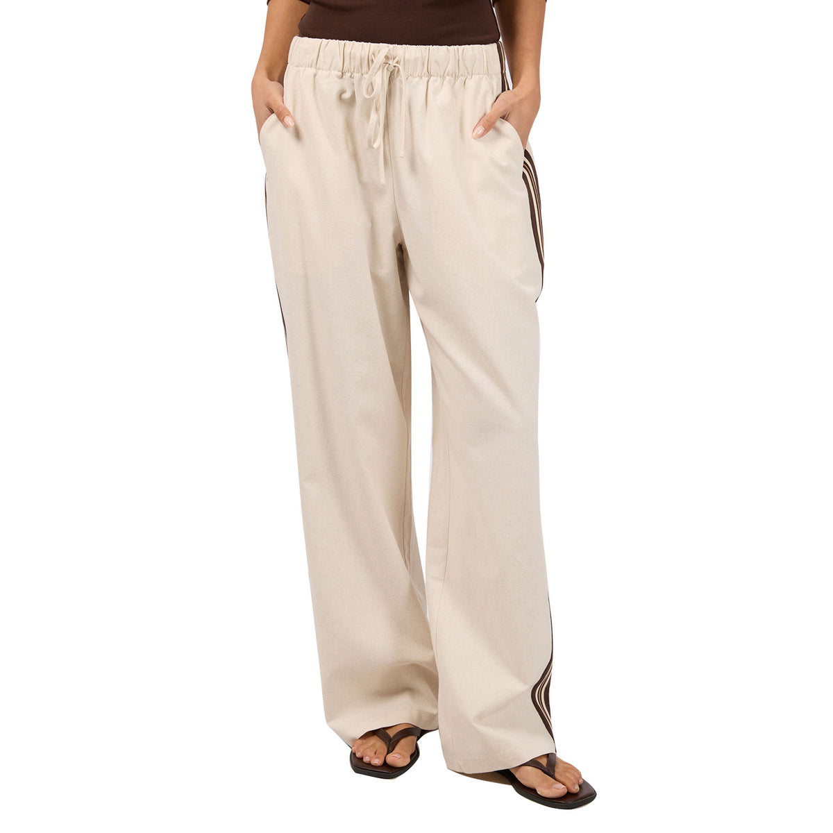 Silent Theory Sloane Trim Pant - Natural