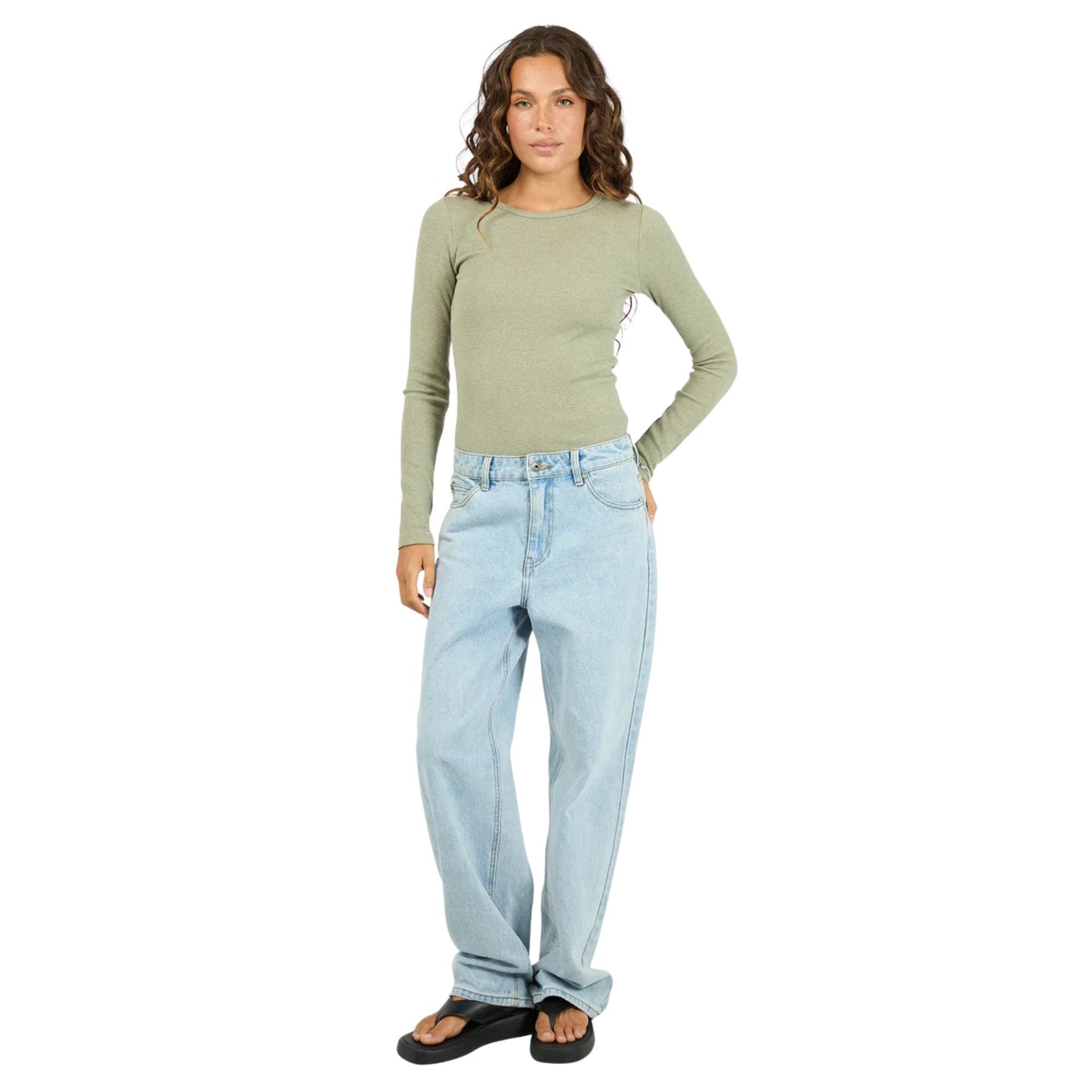 Silent Theory Rib L/S Tee - Fern