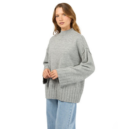 Silent Theory Lotus Knit Jumper - Grey Marle