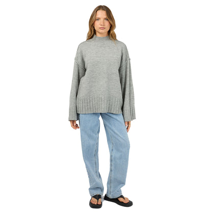 Silent Theory Lotus Knit Jumper - Grey Marle