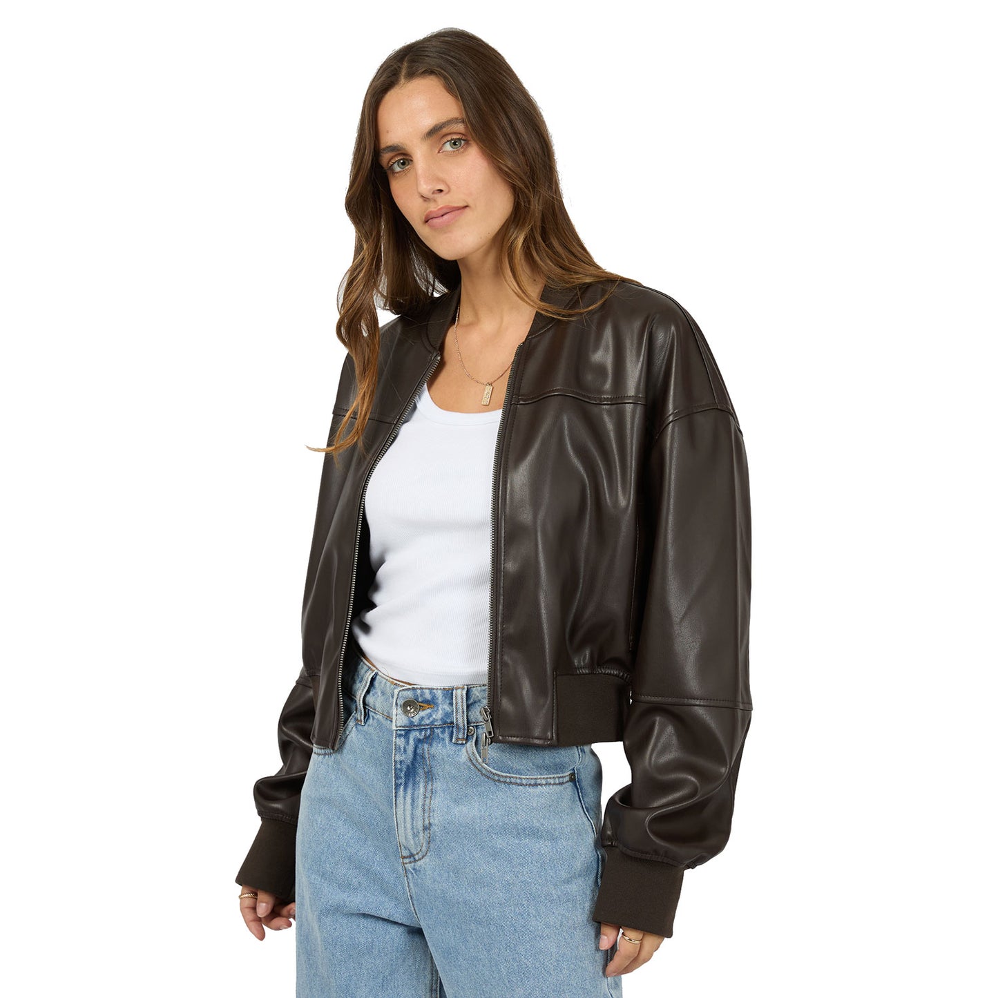 Silent Theory Luxe Bomber Jacket - Chocolate