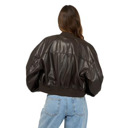 Silent Theory Luxe Bomber Jacket - Chocolate