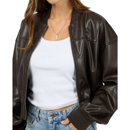 Silent Theory Luxe Bomber Jacket - Chocolate
