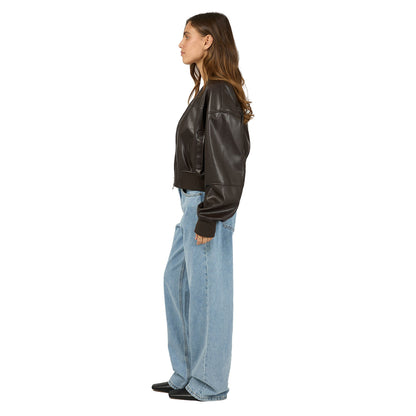 Silent Theory Luxe Bomber Jacket - Chocolate