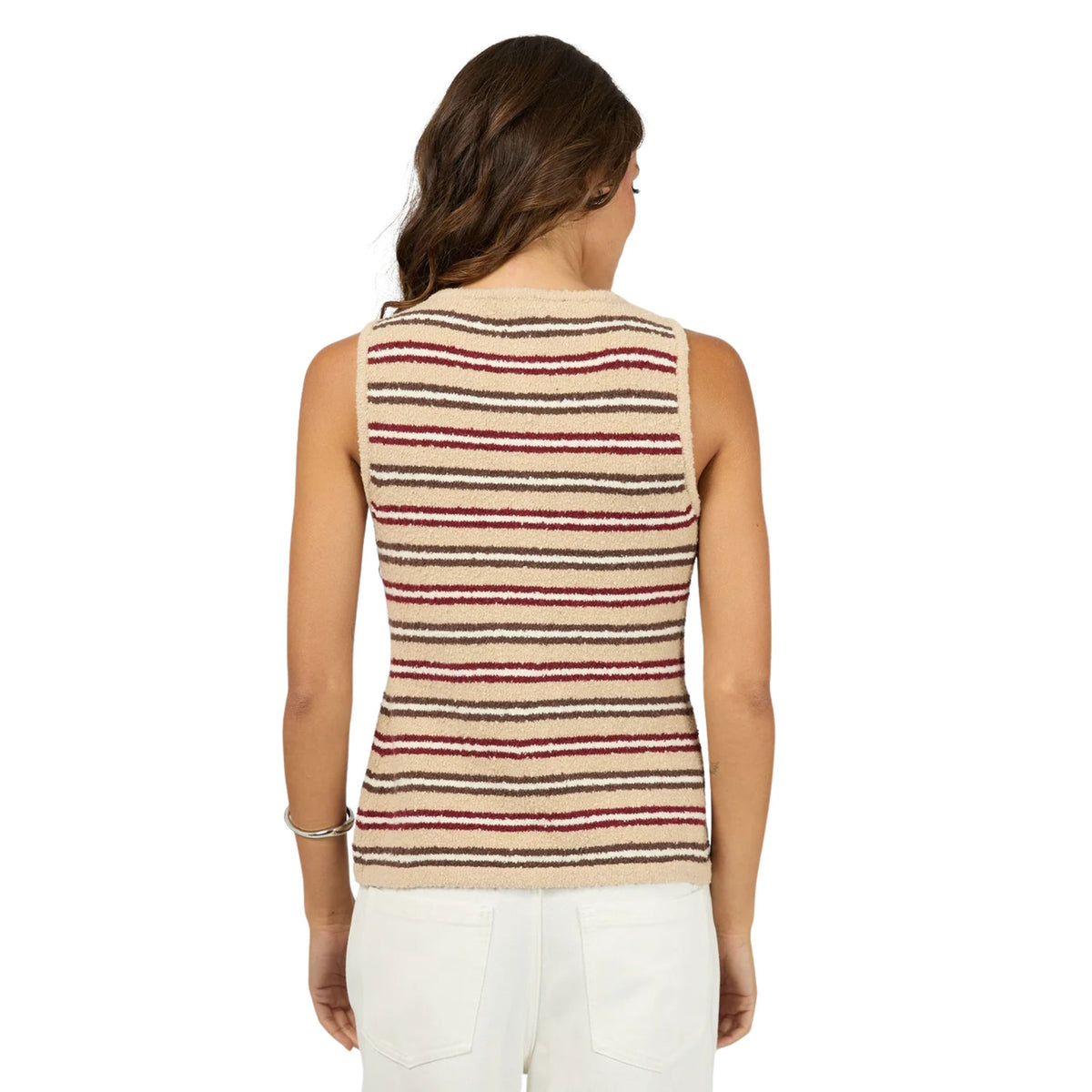 Silent Theory Scout Knit Vest Top - Beige