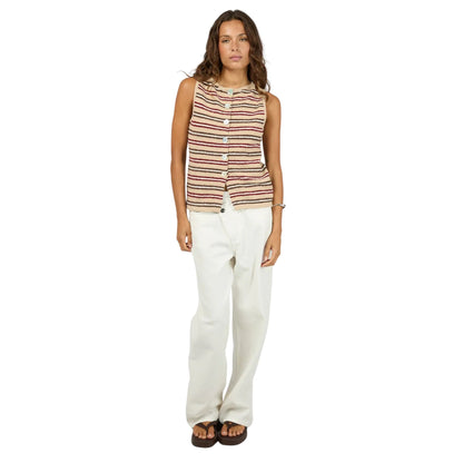 Silent Theory Scout Knit Vest Top - Beige