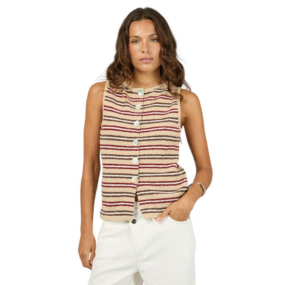 Silent Theory Scout Knit Vest Top - Beige