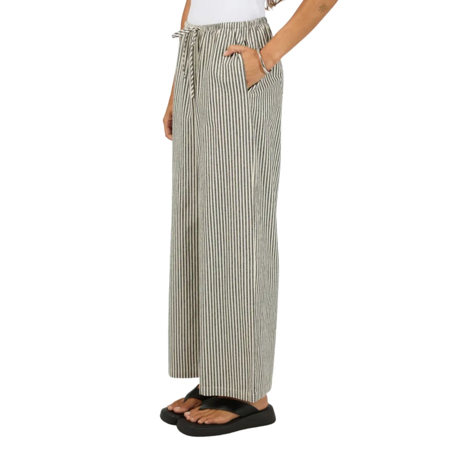 Silent Theory Sunday Tie Waist Pant - Black