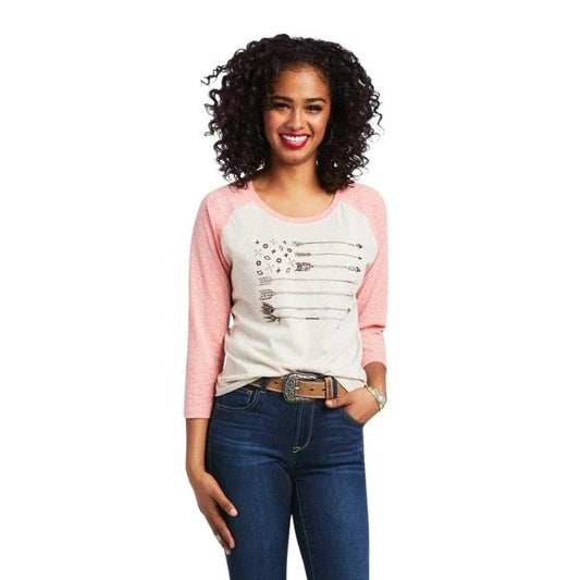 Ariat Women's Arrow Raglan Shirt - Oatmeal Heather