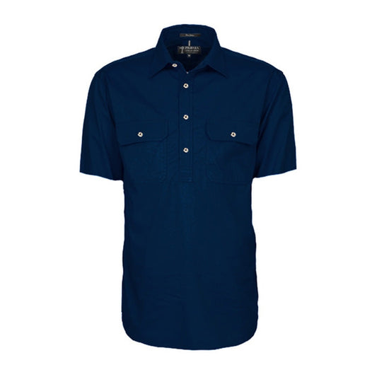 Pilbara Men's Shirt Closed Front S/S Shirts - French Navy