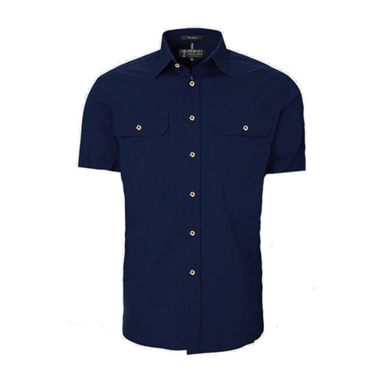 Pilbara Men's Open Front Men's S/S Shirts - French Navy