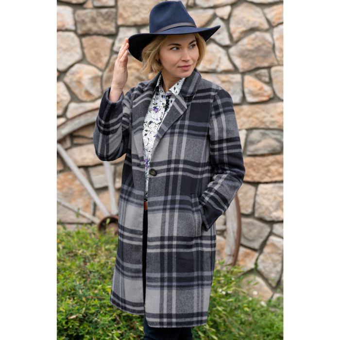 Thomas Cook Women's  Leicester Wool Coat - Navy Check