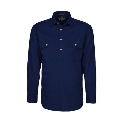 Pilbara Men's Shirt Closed Front L/S Shirts - Dark Colours